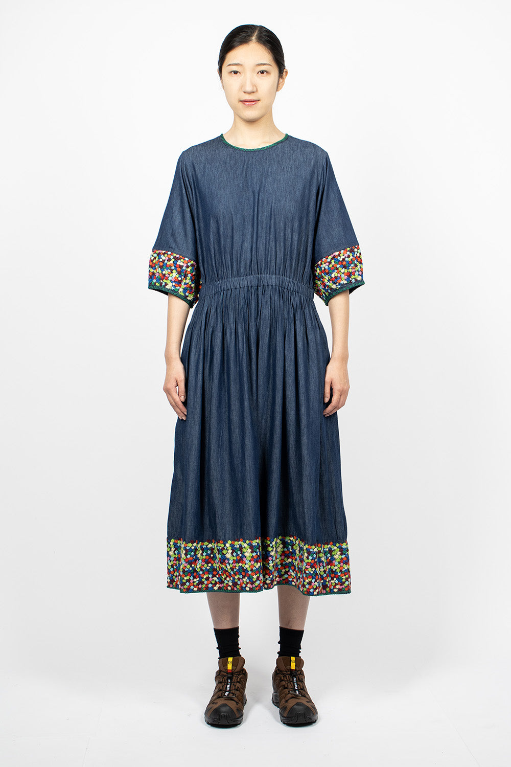 Garden Dress Embroidered Indigo