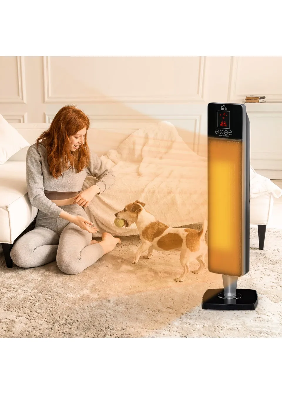 HOMCOM Ceramic Tower Heater (23cm x 22cm x 78cm)