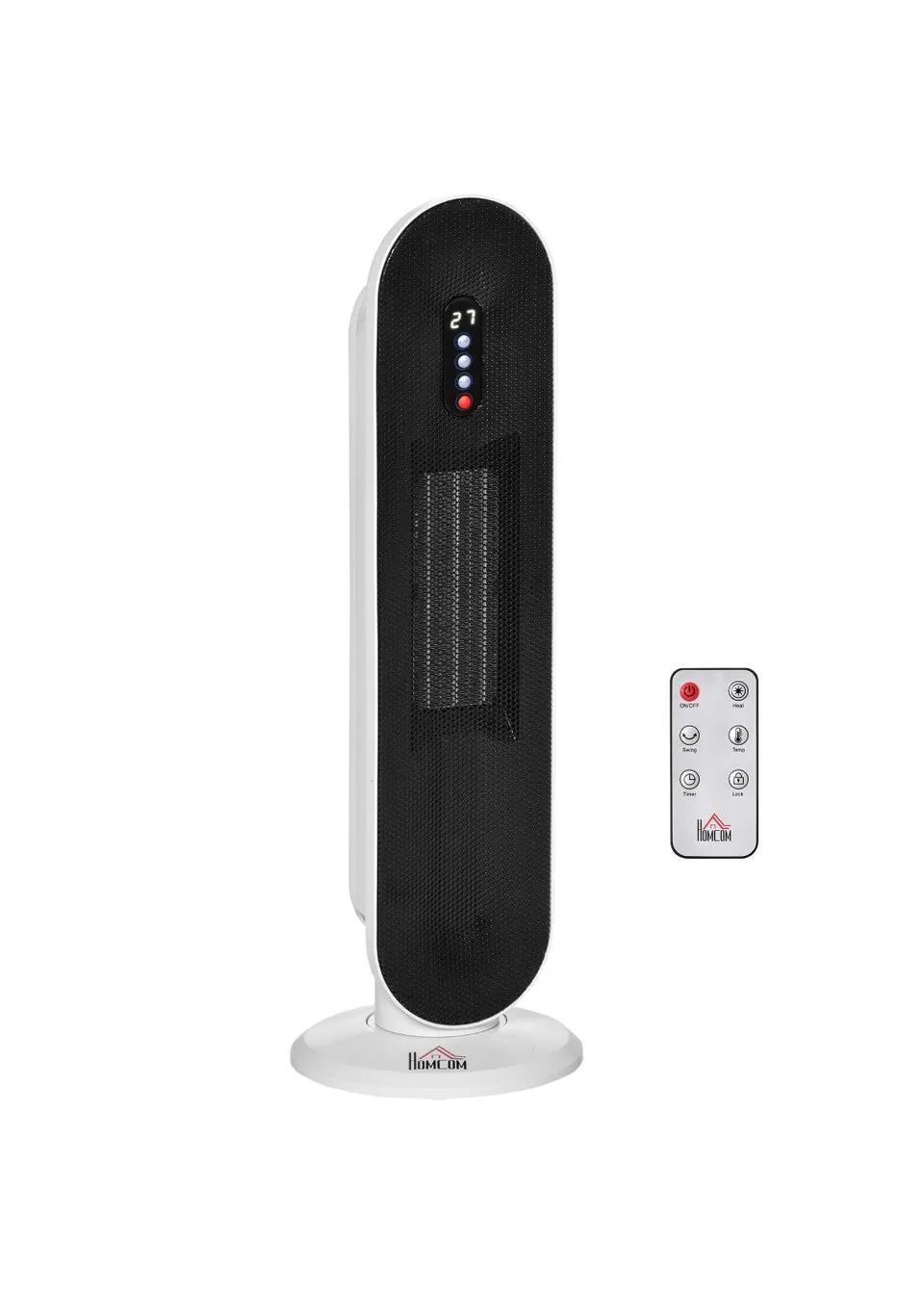 HOMCOM Portable Oscillating Tower Ceramic Heater (21cm x 21cm x 63.5cm)