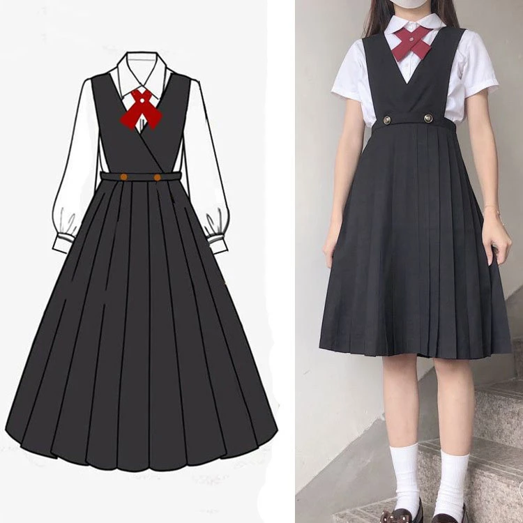 Japanese Strap Pleated Dress AD210054