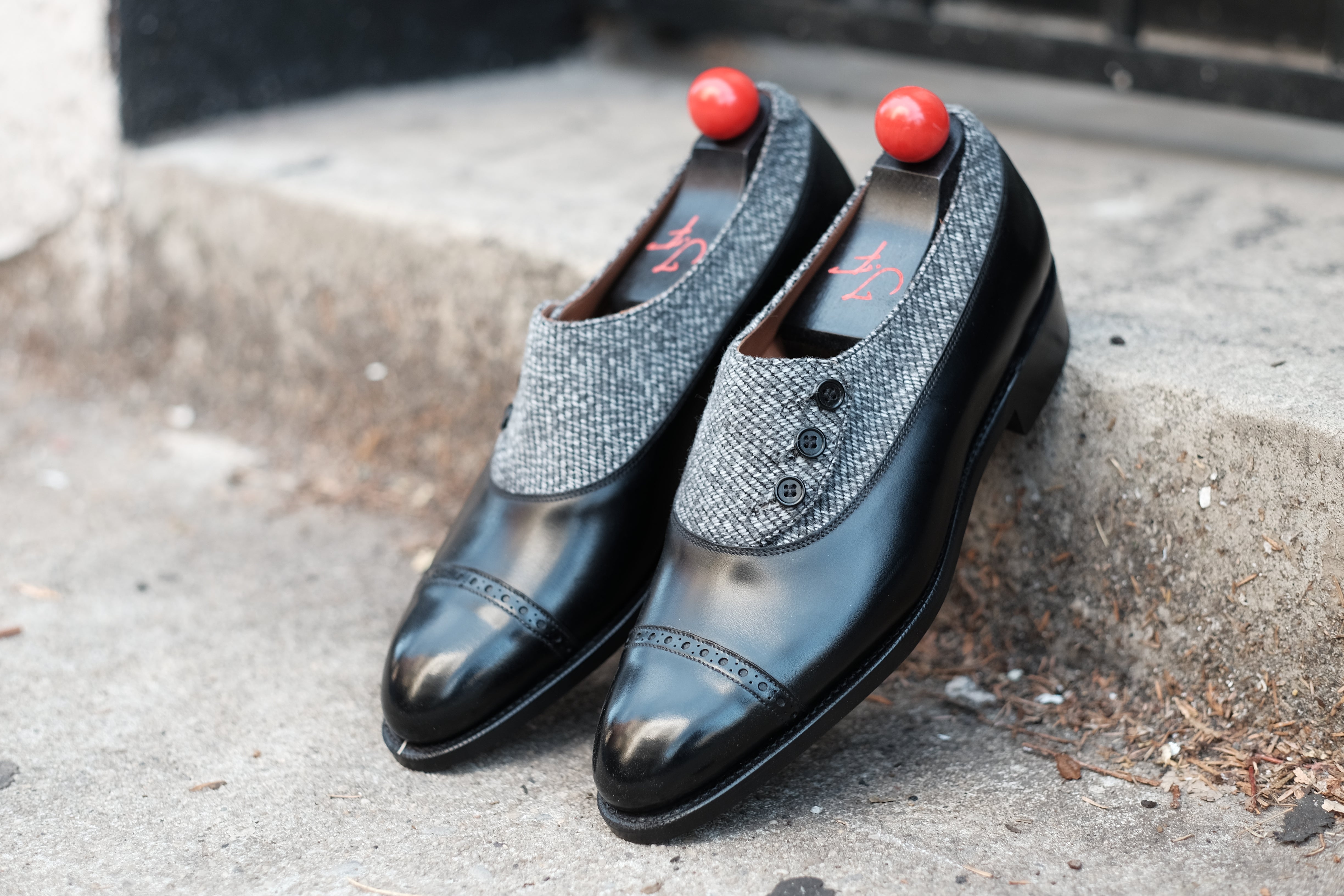 Kingston - MTO - Black Calf / Grey Poulsbo - NGT Last - Single Leather Sole