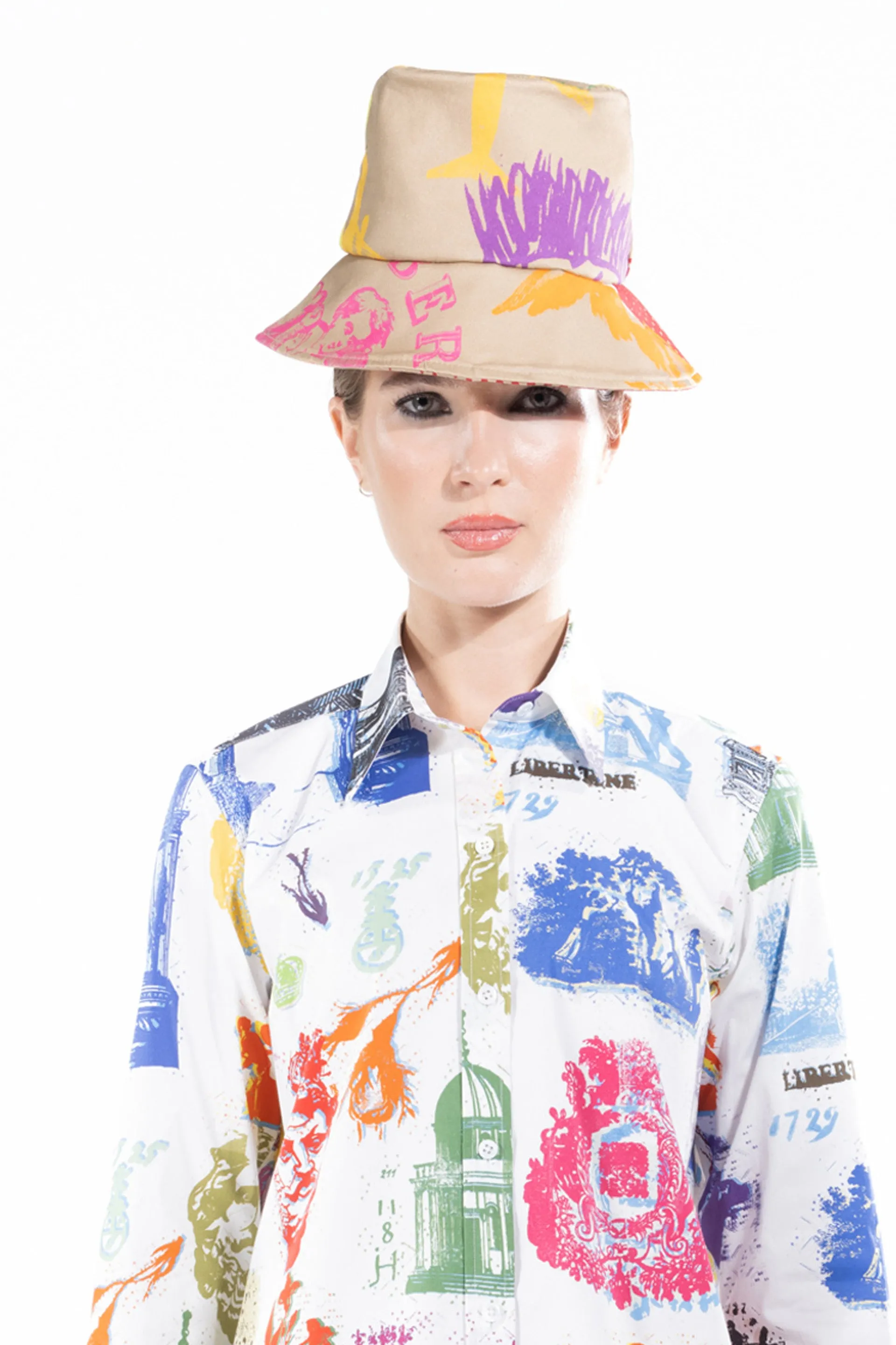 'LIBERTINE SILK SCREENS' BUCKET HAT