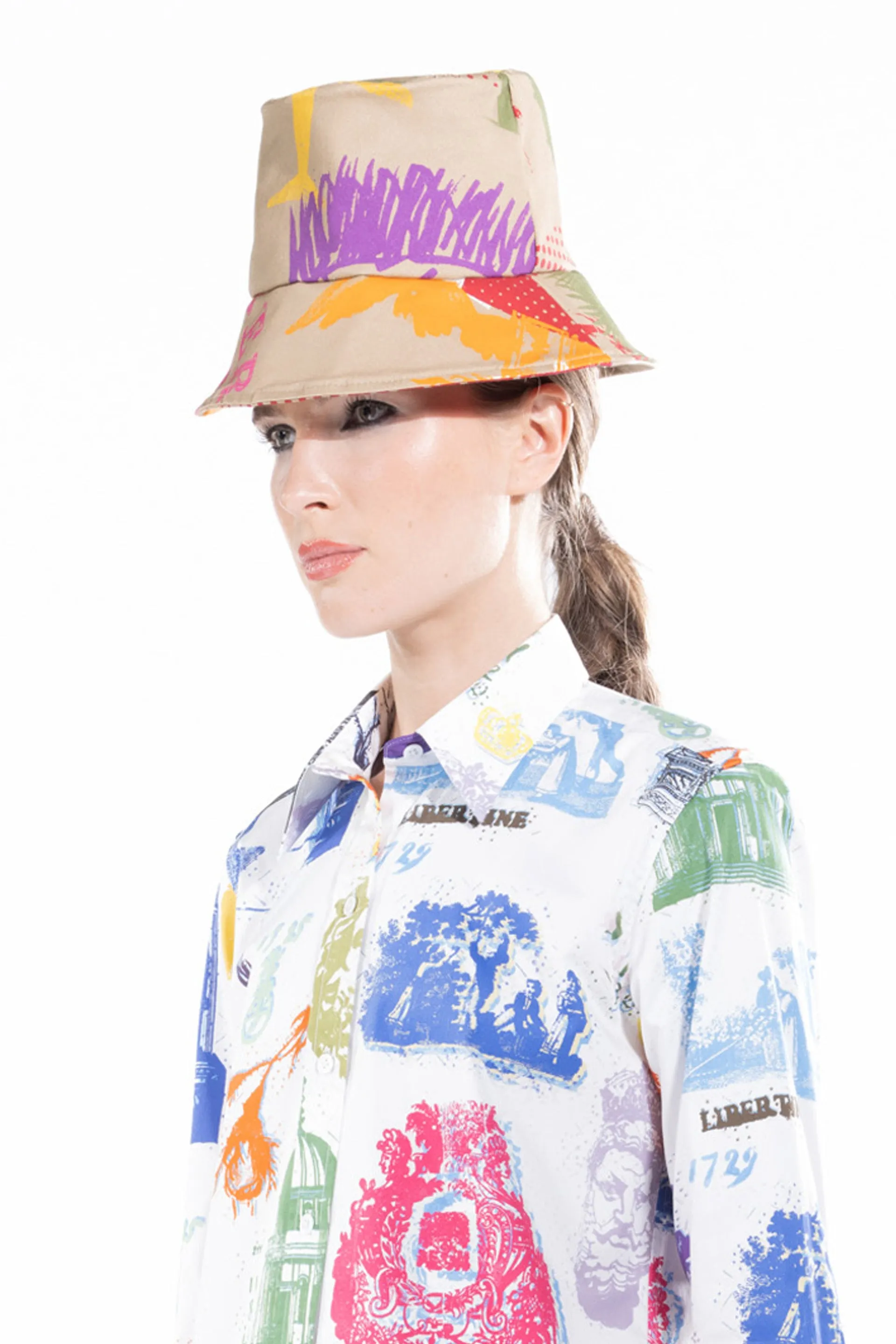 'LIBERTINE SILK SCREENS' BUCKET HAT