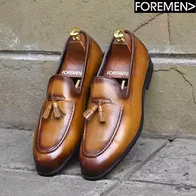 LULAK | Tan Braided Tassel Loafers