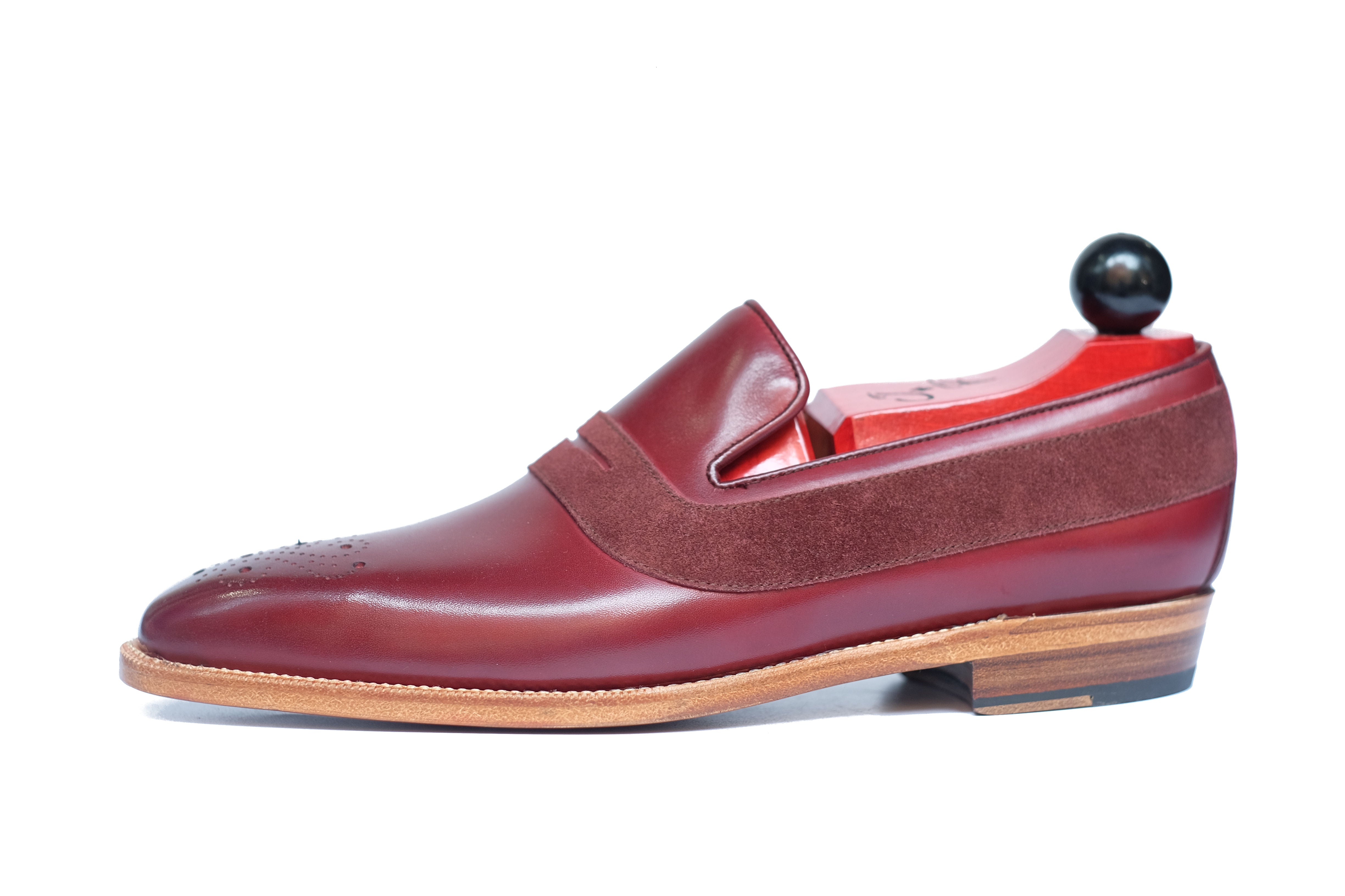 Marcos - MTO - Burgundy Calf / Burgundy Suede - LPB Last - Single Leather Sole