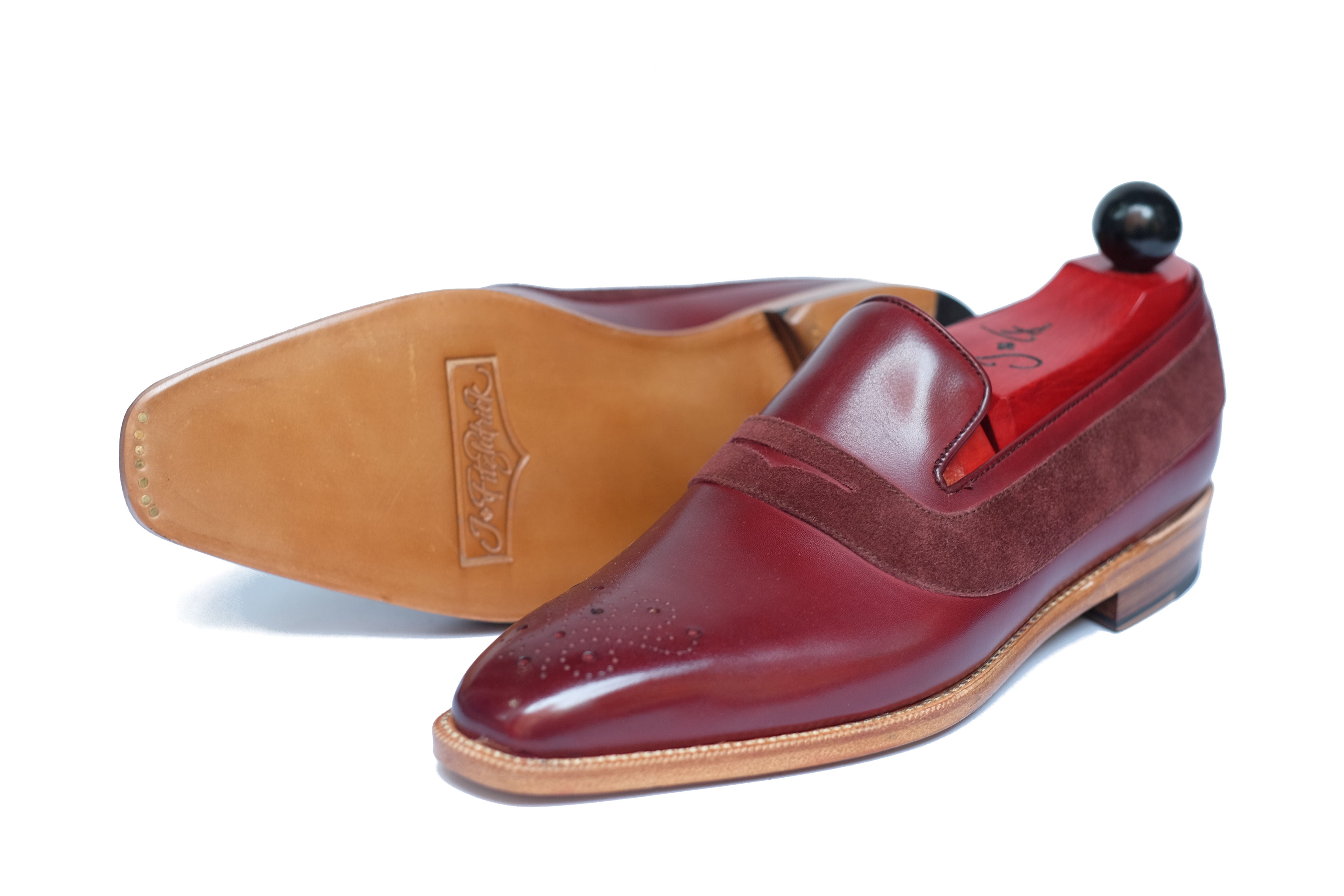 Marcos - MTO - Burgundy Calf / Burgundy Suede - LPB Last - Single Leather Sole