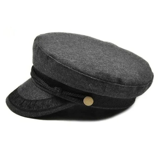 Military Winter Knitted Cap Flat Top Black Grey Casquette Unisex Hats