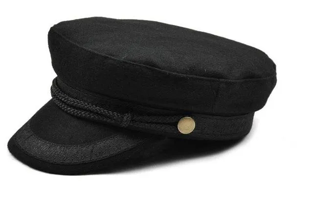 Military Winter Knitted Cap Flat Top Black Grey Casquette Unisex Hats