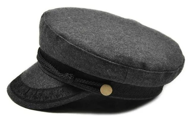 Military Winter Knitted Cap Flat Top Black Grey Casquette Unisex Hats