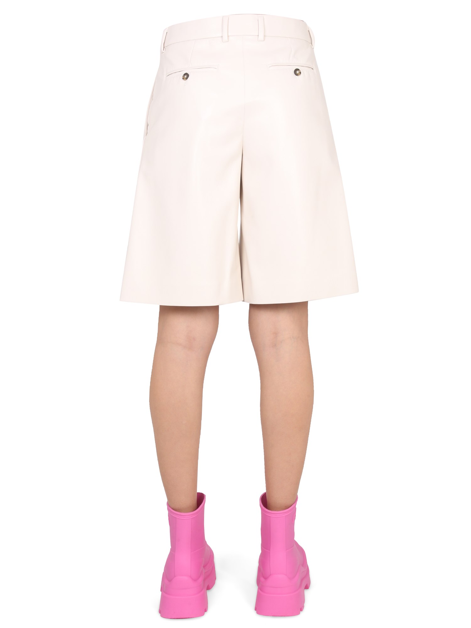 MSGM    FAUX LEATHER BERMUDA SHORTS