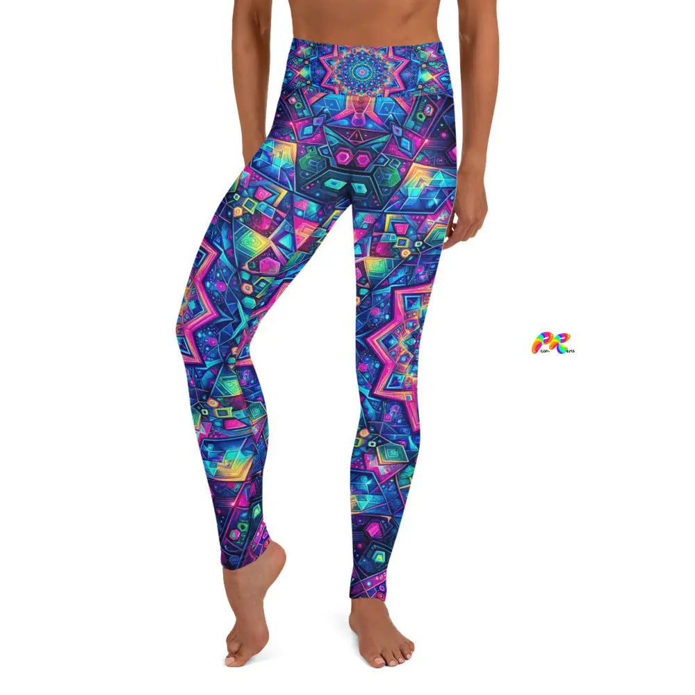 Neon Mandala Rave Yoga Leggings