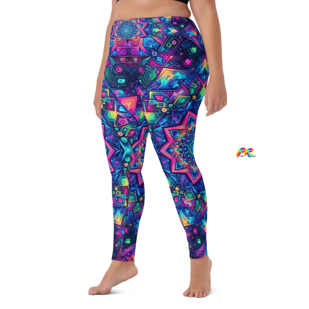 Neon Mandala Rave Yoga Leggings