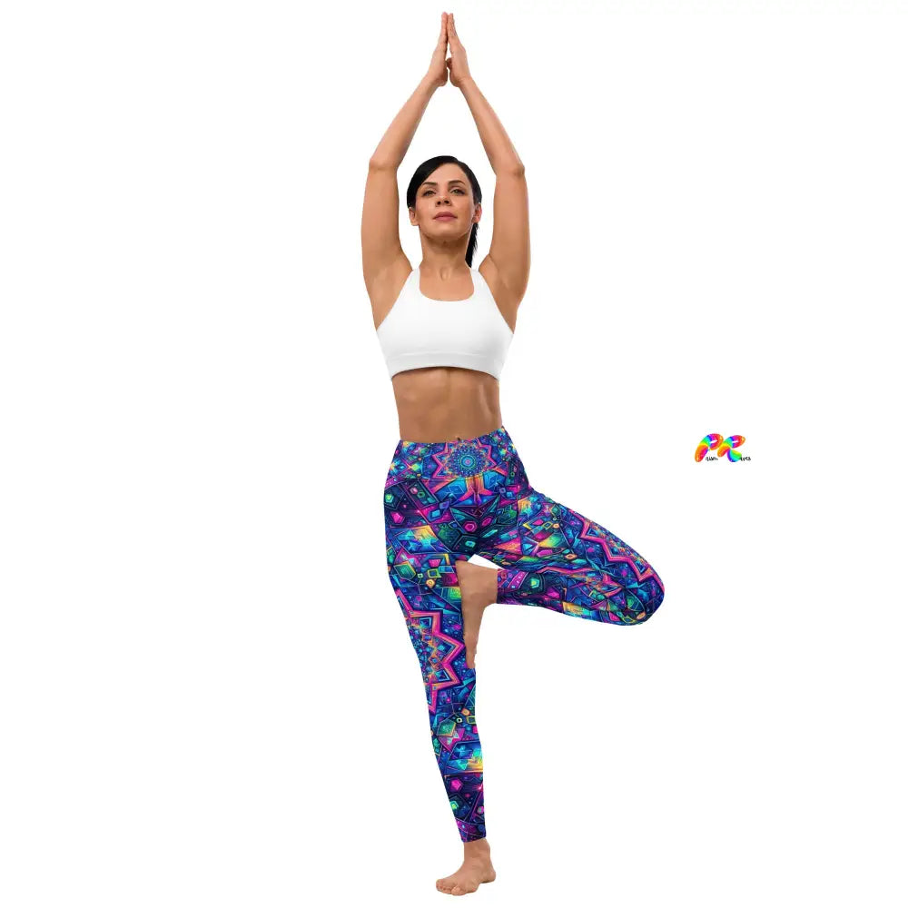 Neon Mandala Rave Yoga Leggings