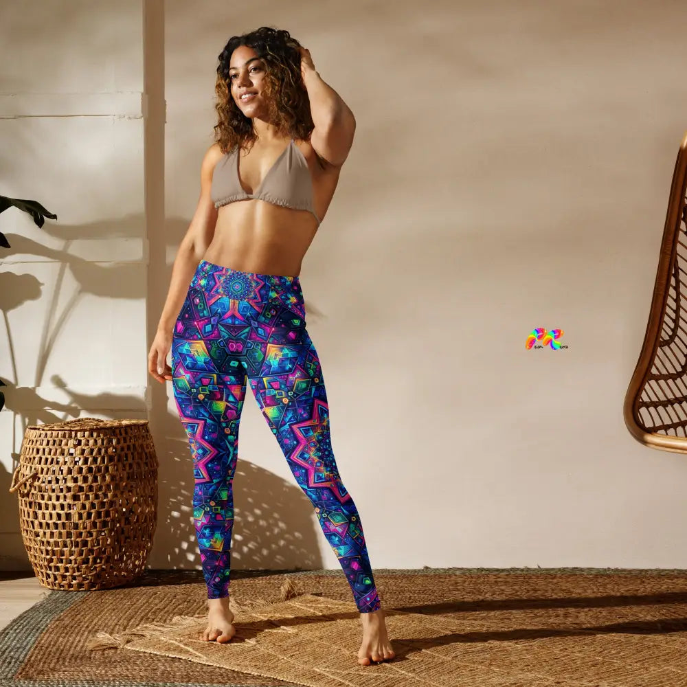 Neon Mandala Rave Yoga Leggings