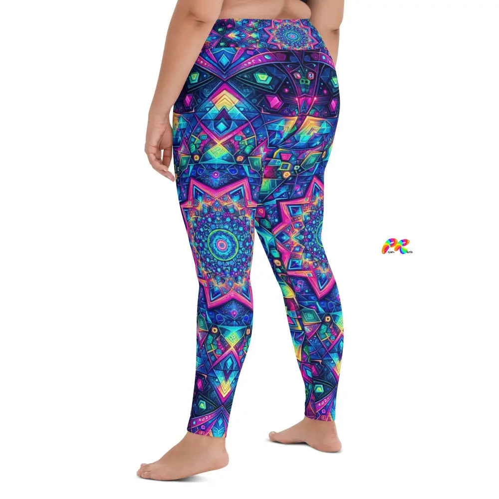 Neon Mandala Rave Yoga Leggings