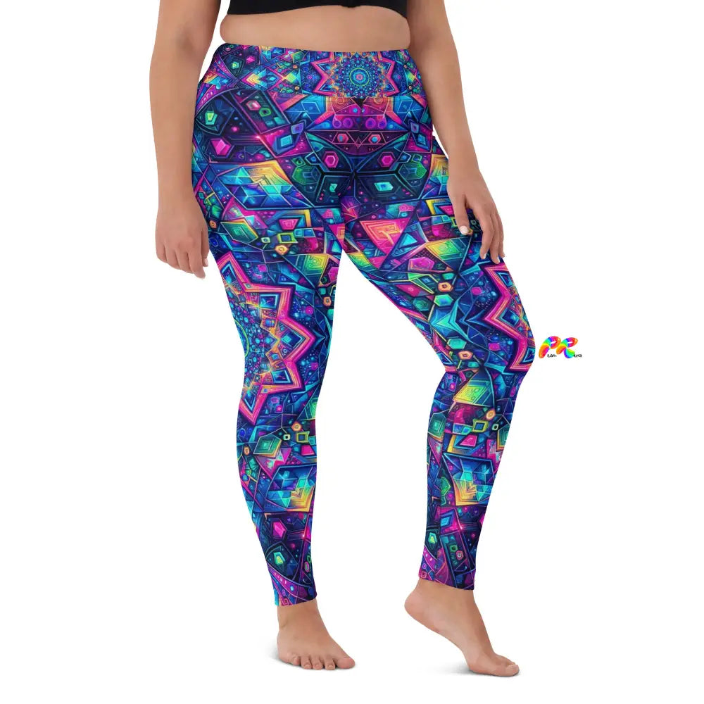 Neon Mandala Rave Yoga Leggings