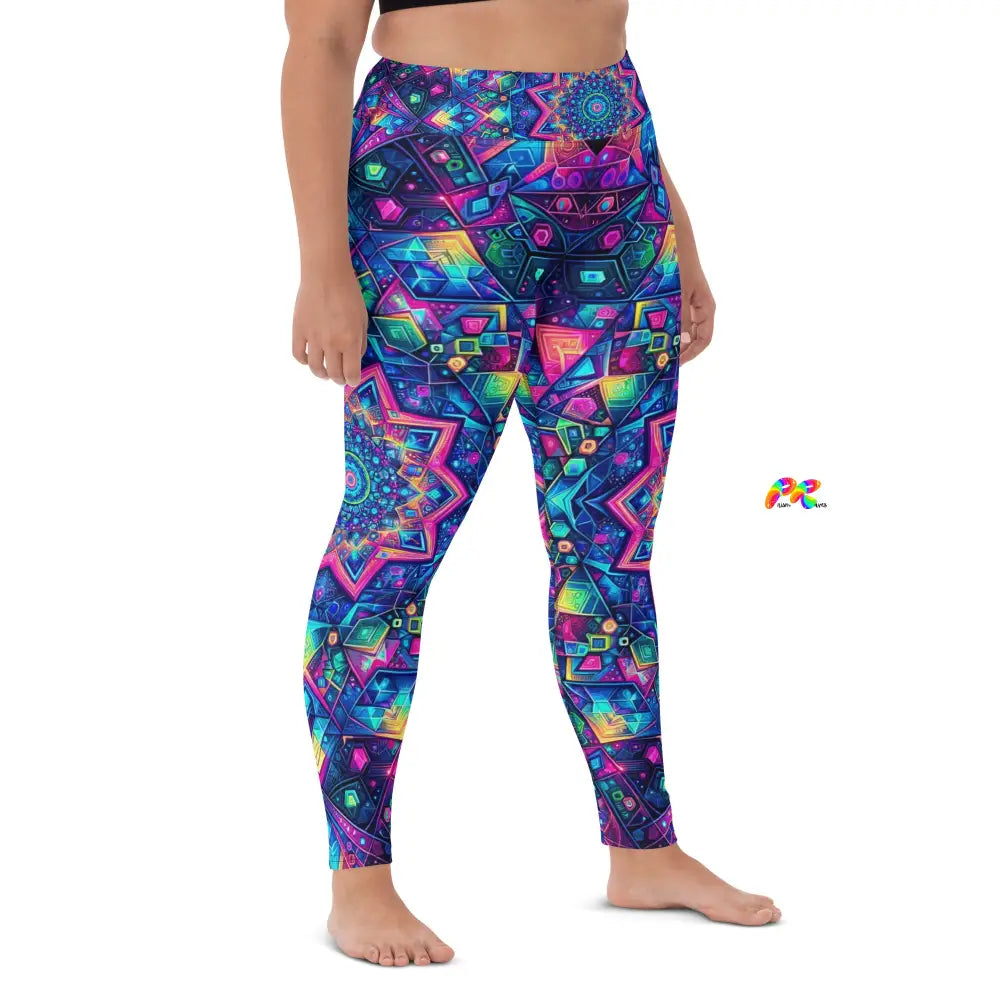 Neon Mandala Rave Yoga Leggings