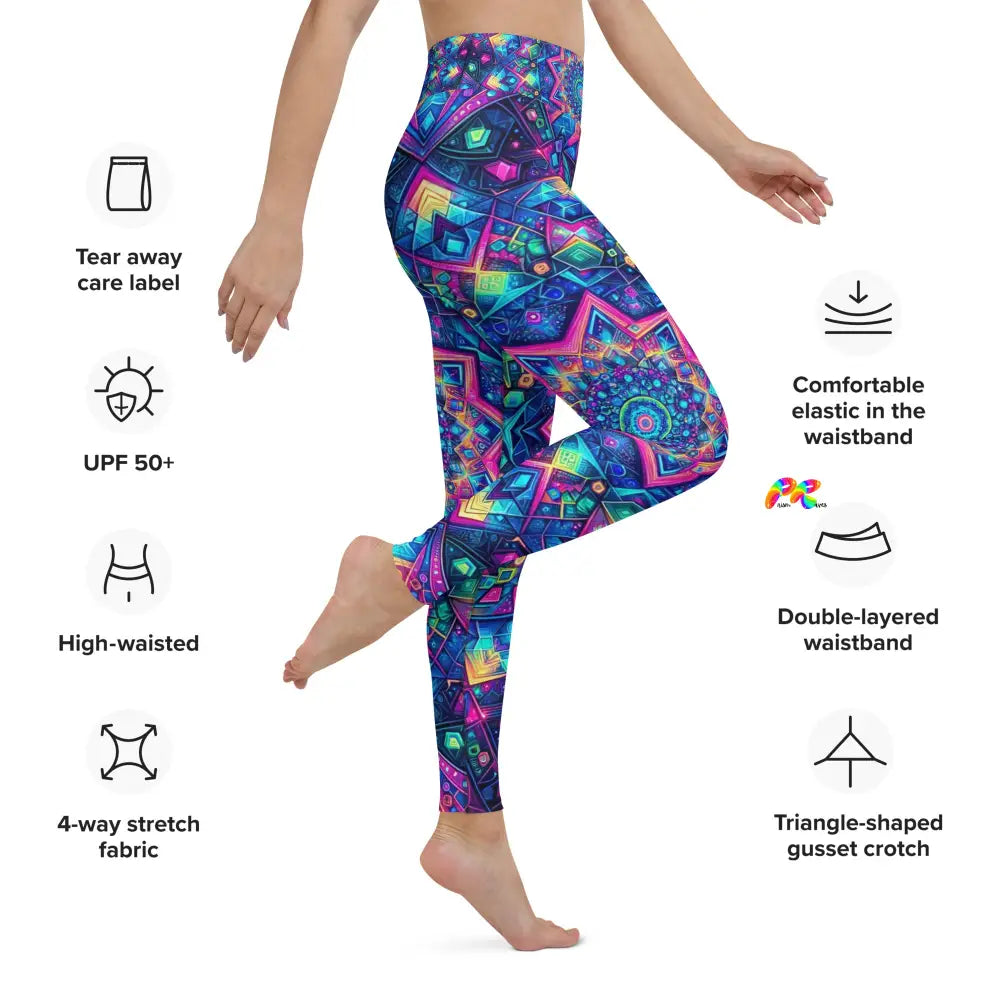 Neon Mandala Rave Yoga Leggings