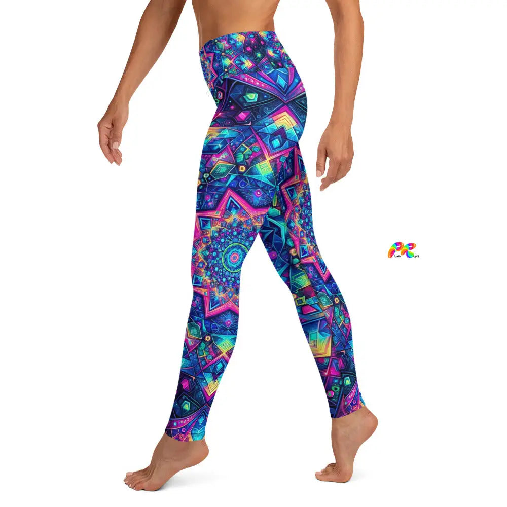 Neon Mandala Rave Yoga Leggings