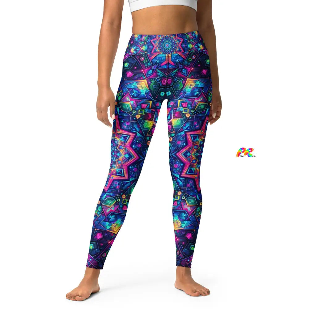 Neon Mandala Rave Yoga Leggings