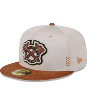 New Era Men's MLB Stone/Brown Atlanta Braves 2024 Clubhouse 59FIFTY Fitted Hat