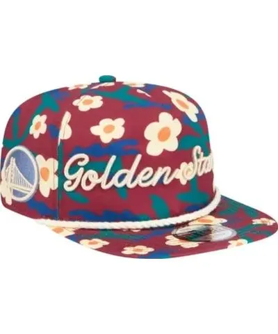 New Era Men's NBA Golden State Warriors Vacation Floral Golfer Snapback Hat