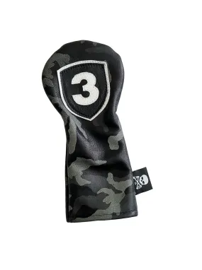 One-Of-A-Kind! The Urban Camo 3 Shield fairway wood headcover.