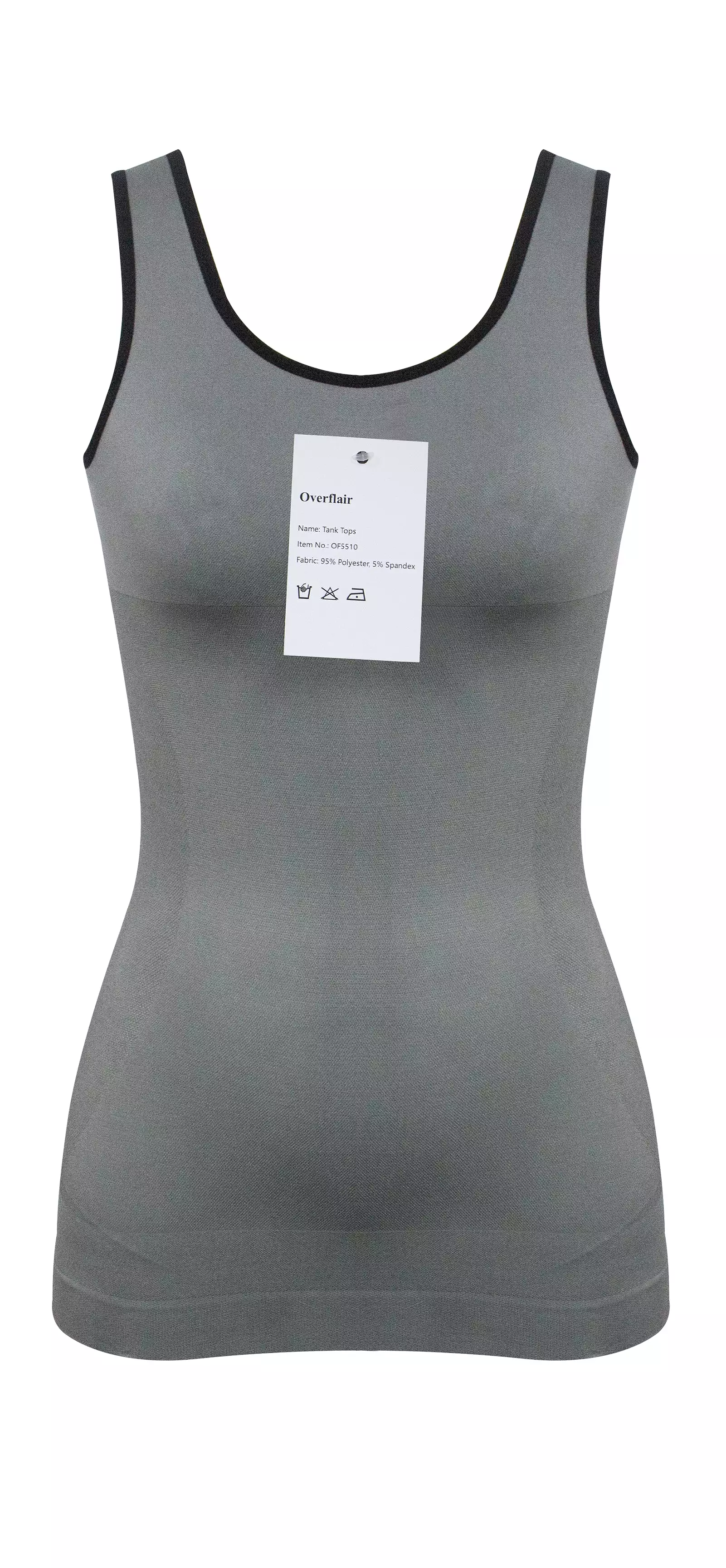 OVERFLAIR Women's Tummy Control Shapewear Tank Tops - Seamless Body Shaper Compression Top