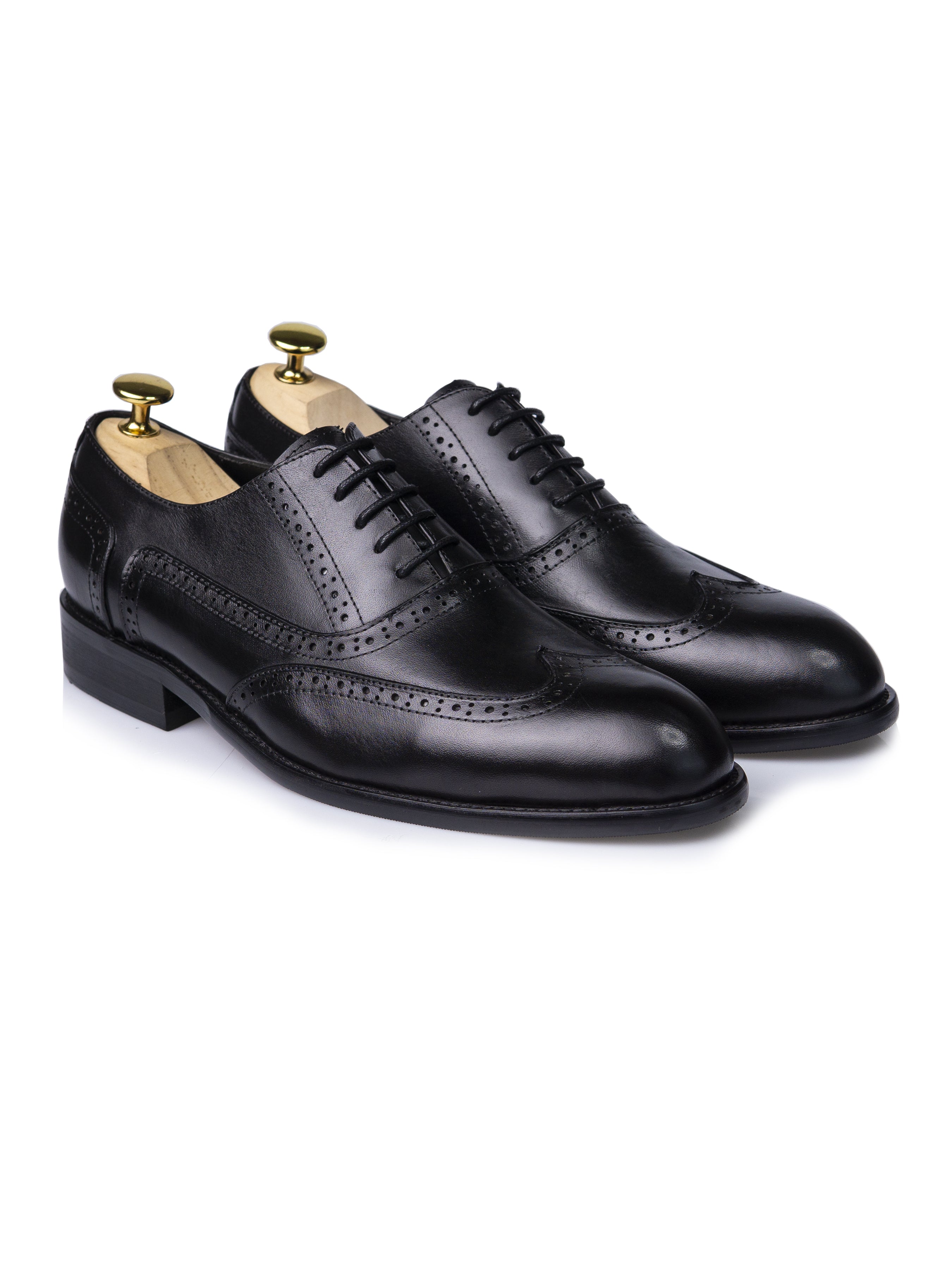 Oxford Brogue Wingtip - Black Lace Up