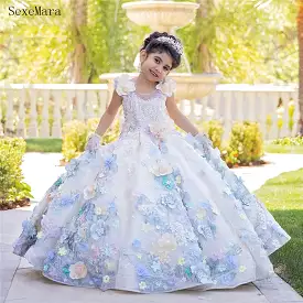 Princess Ball Gown Floral Lace 3D Flowers