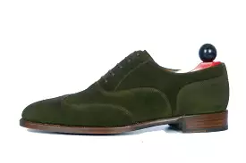 Pullman - MTO - Dark Olive Suede / Brown Stitching - TMG Last - Single Leather Sole