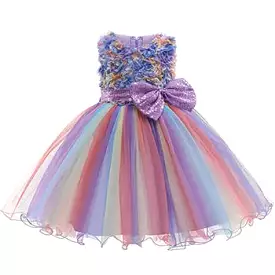 Rainbow Mesh Birthday Dress