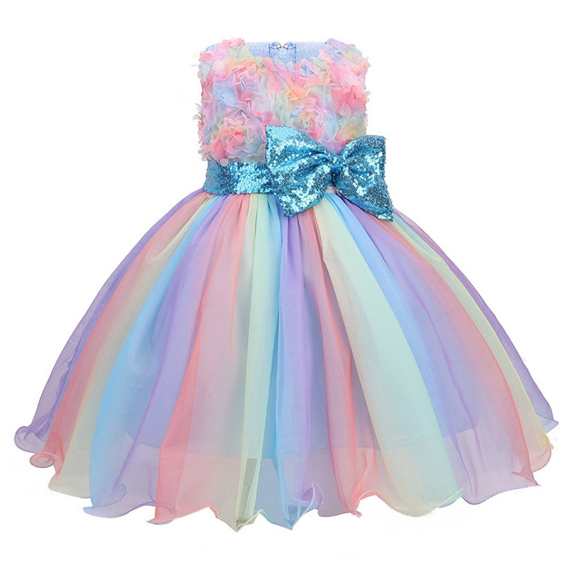 Rainbow Mesh Birthday Dress