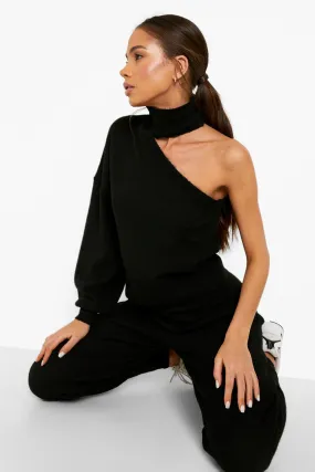 Recycled Premium Super Soft Knit One Shoulder Sweater