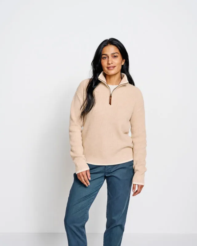 Ribbed Quarter-Zip Sweater