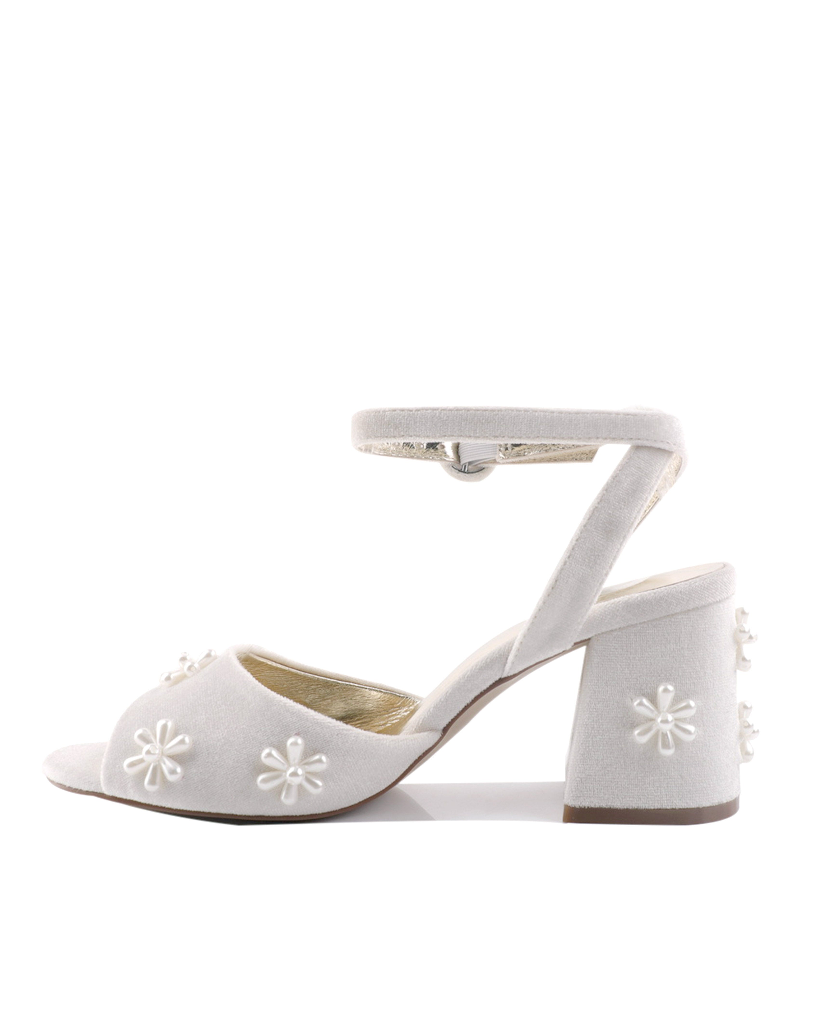 STORIES - VELVET PEARL FLOWER BRIDAL SHOES