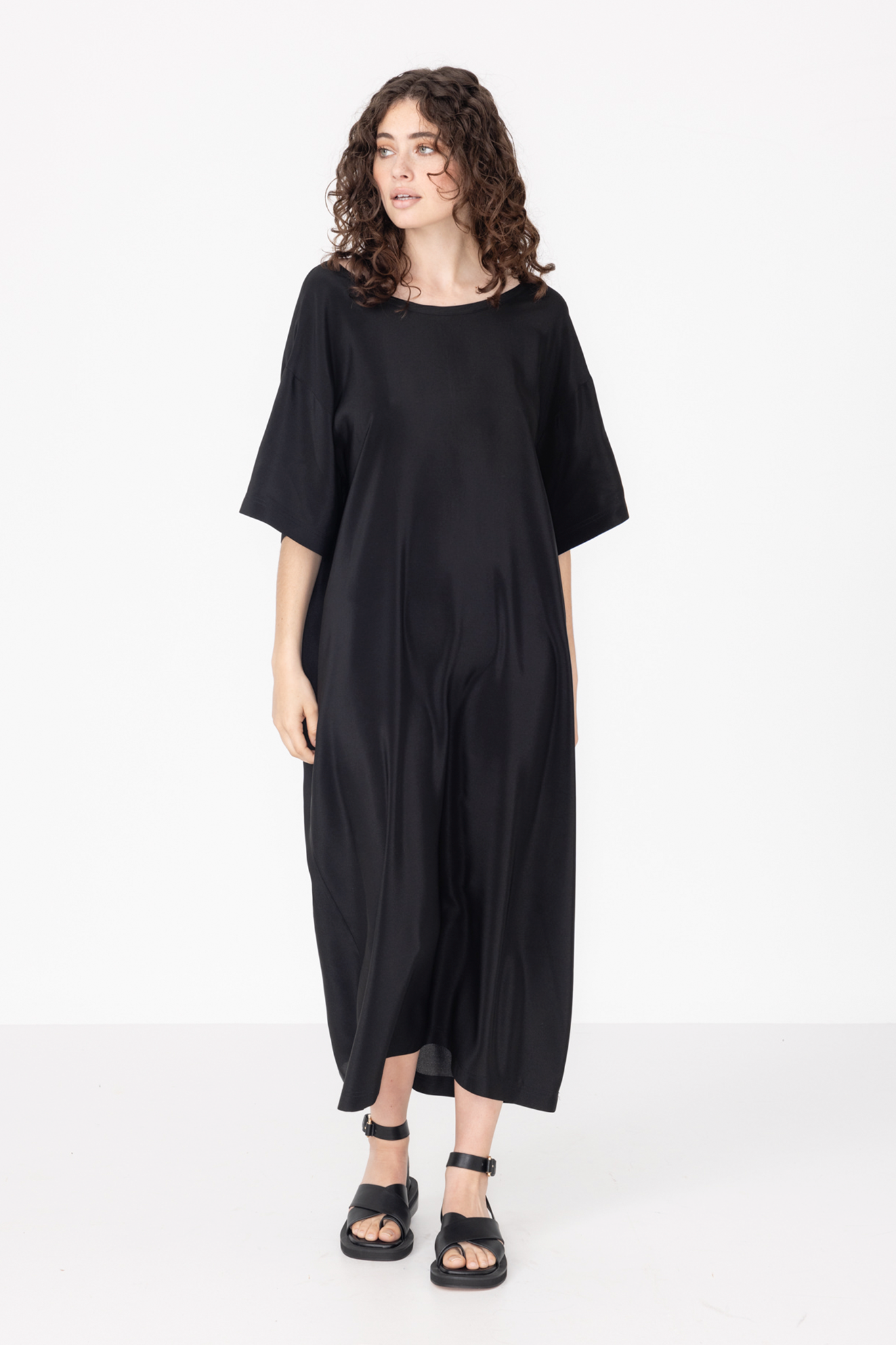 Tee Dress | Black Silk