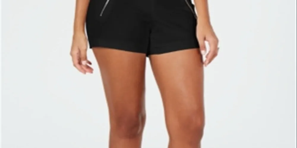 Thalia Sodi Women's Zip Pocket Shorts Black Size Small