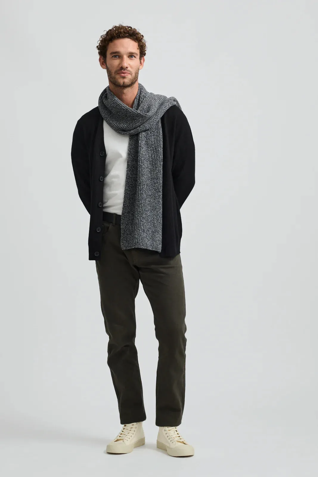 Toorallie Heavy Gauge Rib Scarf Charcoal Mix