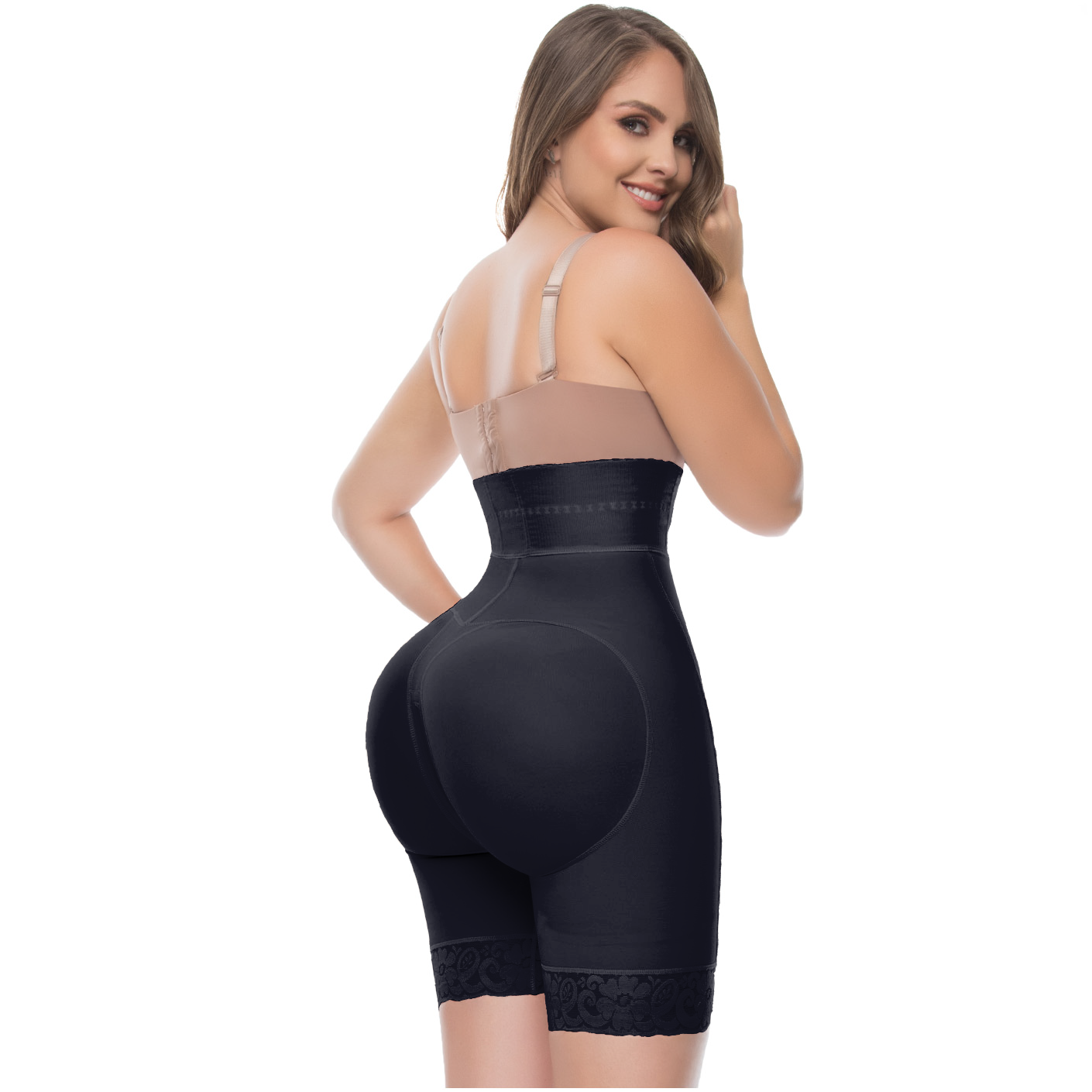 UPLADY 6199 | HIGH WAISTED TUMMY CONTROL BUTT LIFTER SHAPEWEAR SHORTS | POWERNET