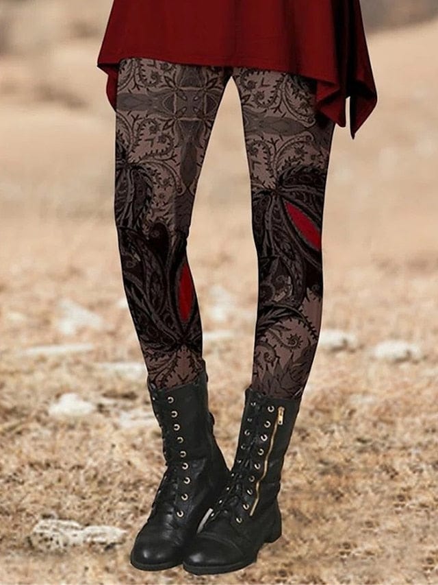 Vintage Ethnic Style Women's Full-Length Printed Leggings