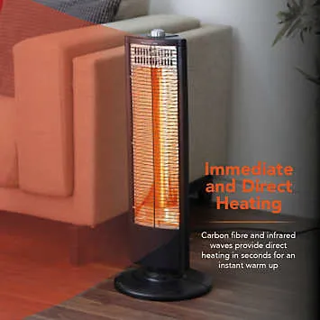 Warmlite 1KW Carbon Heater with Oscillation - Black | Kaleidoscope