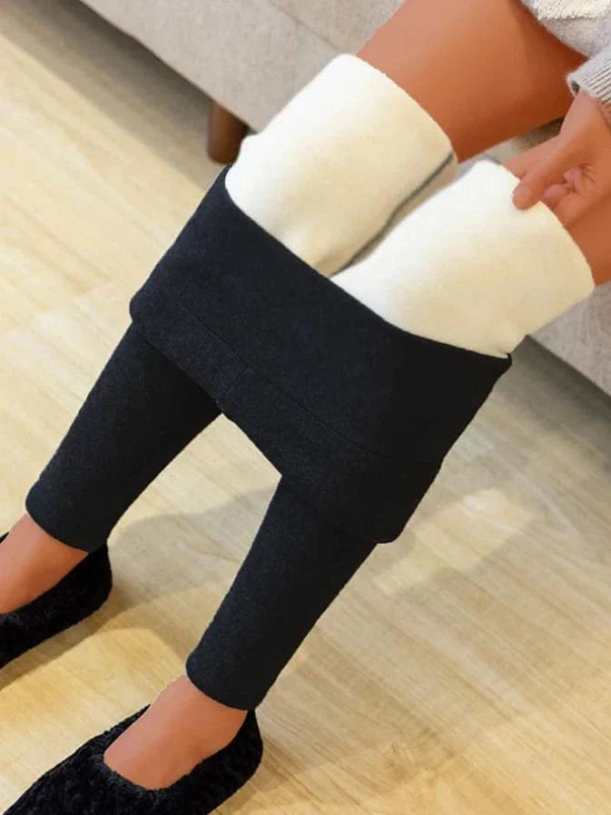 Women's Cozy High Waist Fleece Leggings for Yoga and Casual Wear